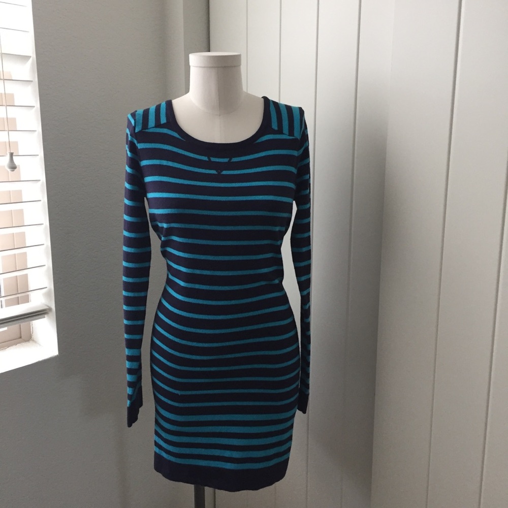 I Love H81 Blue Monochrome Bodycon Dress (Large)